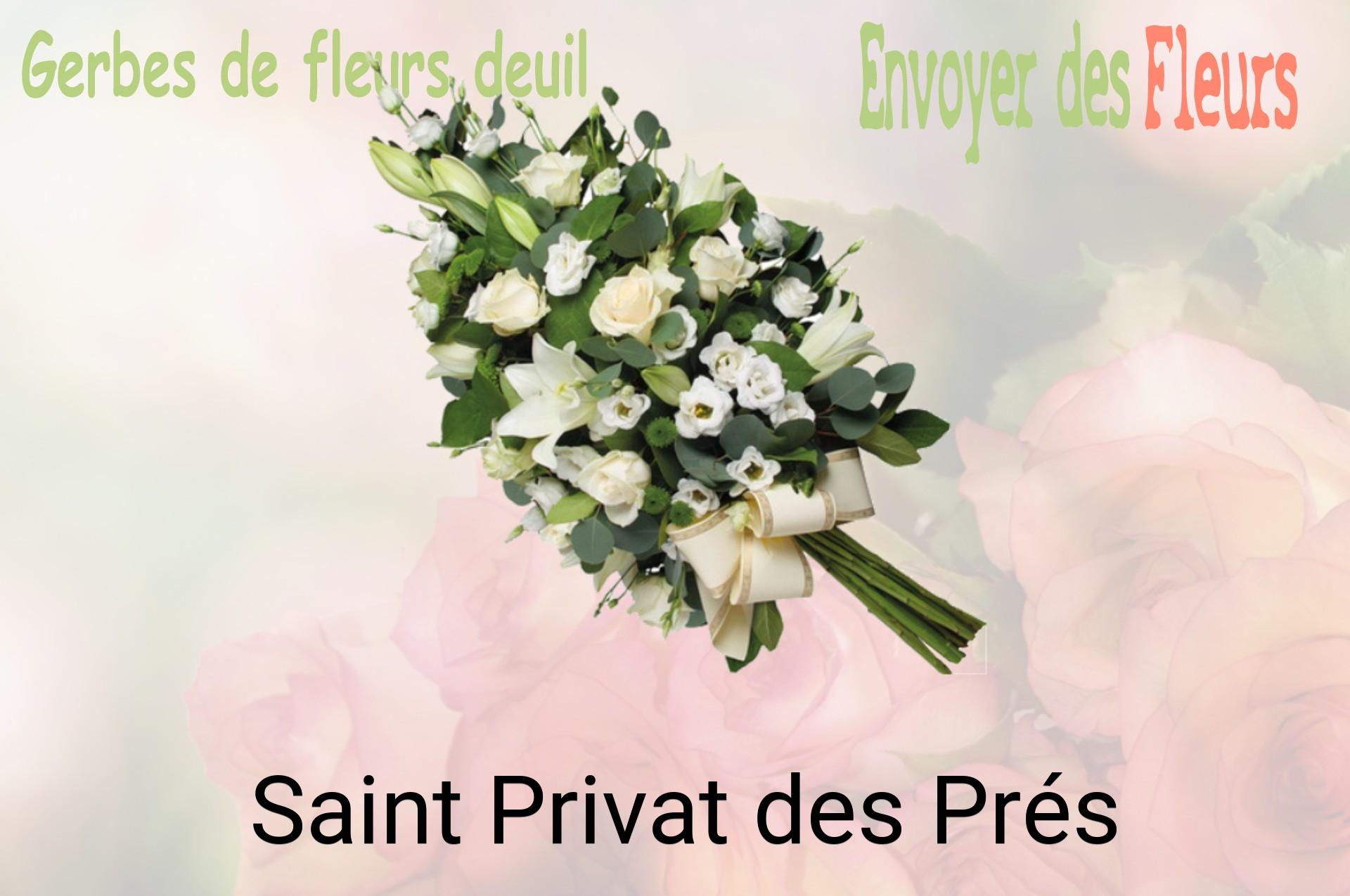 Gerbe de fleurs de deuil livrée à Saint-Privat-des-Prés